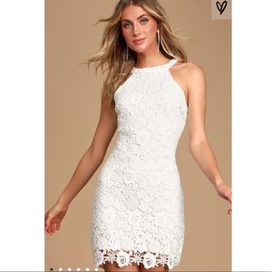 Lulus Love Poem Ivory Lace Mini Dress